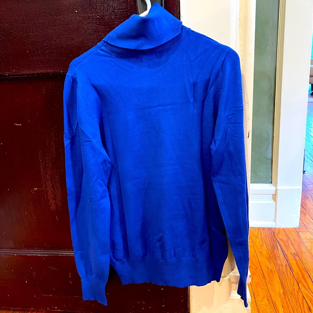 Blue turtle neck sweater